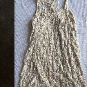 Beige Lace Short Dress Women’s SIZE Large